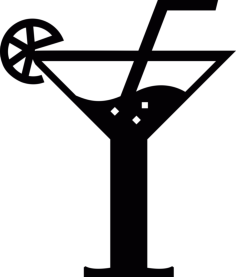 Cocktail In A Drinking Glass Vinyl Cutting Svg File, Free Vectors File